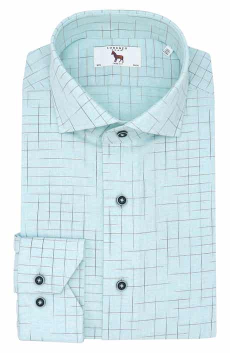 Lorenzo Uomo Trim Fit Windowpane Check Dress Shirt