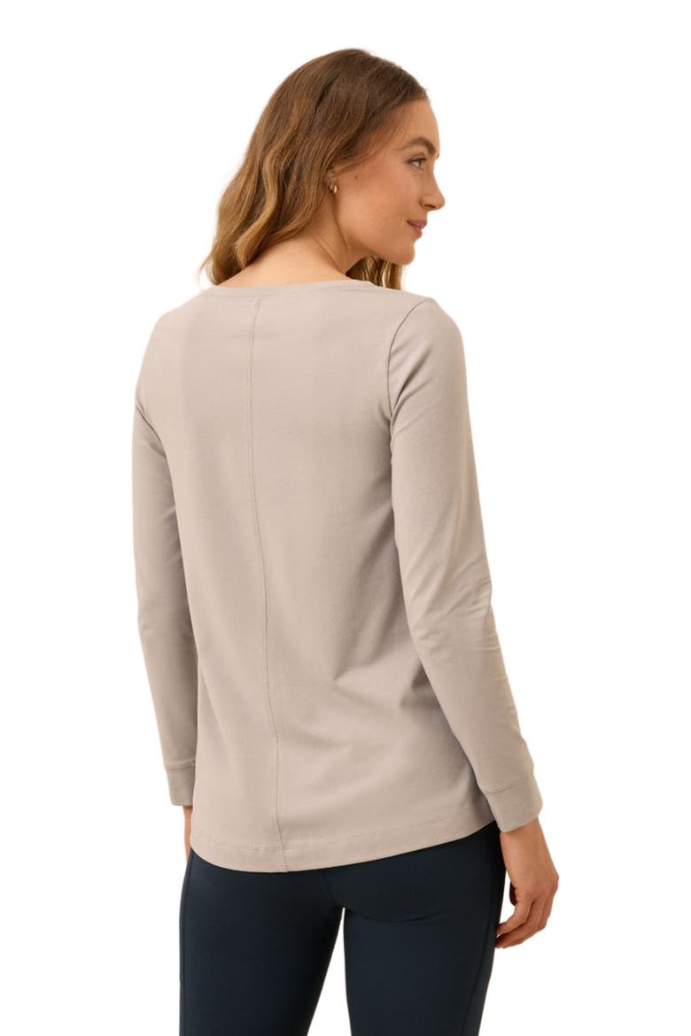Luxe Stretch Jersey Swing Long Sleeve Tee, Alternate, color, Midnight Blue