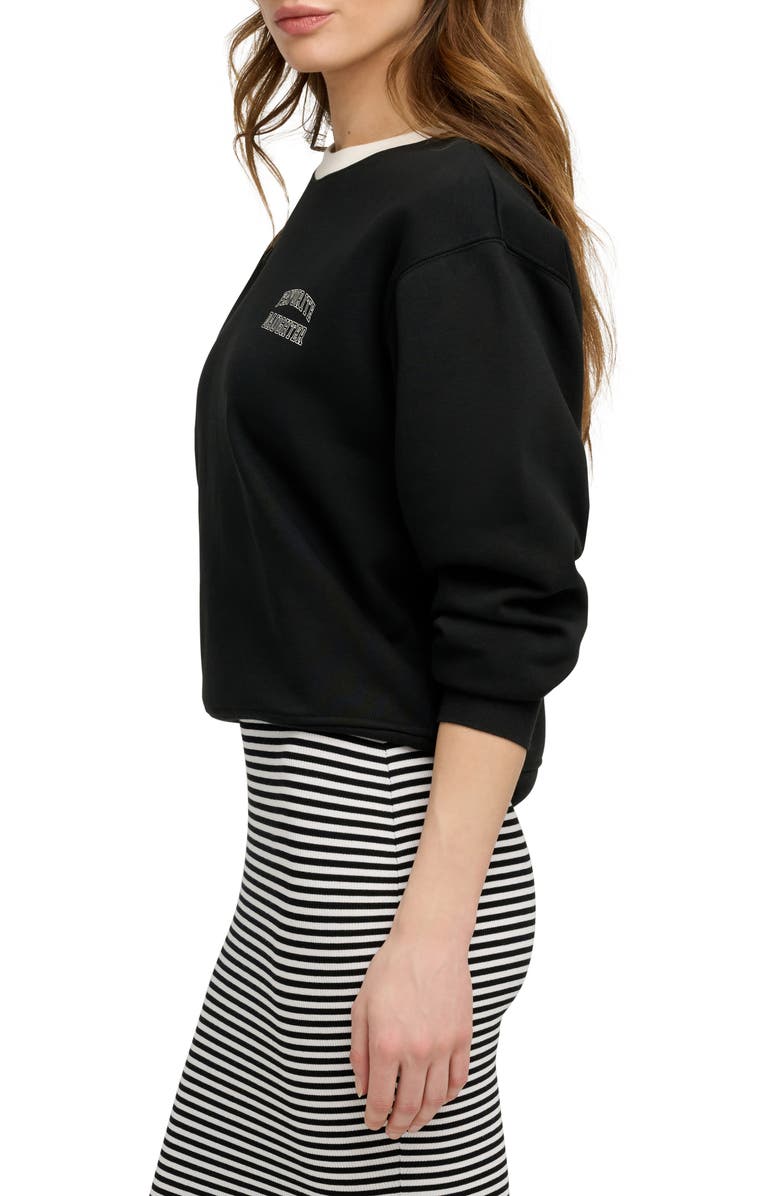 Favorite Daughter Collegiate Cotton Blend Sweatshirt, Alternate, color, Black/ Ivory