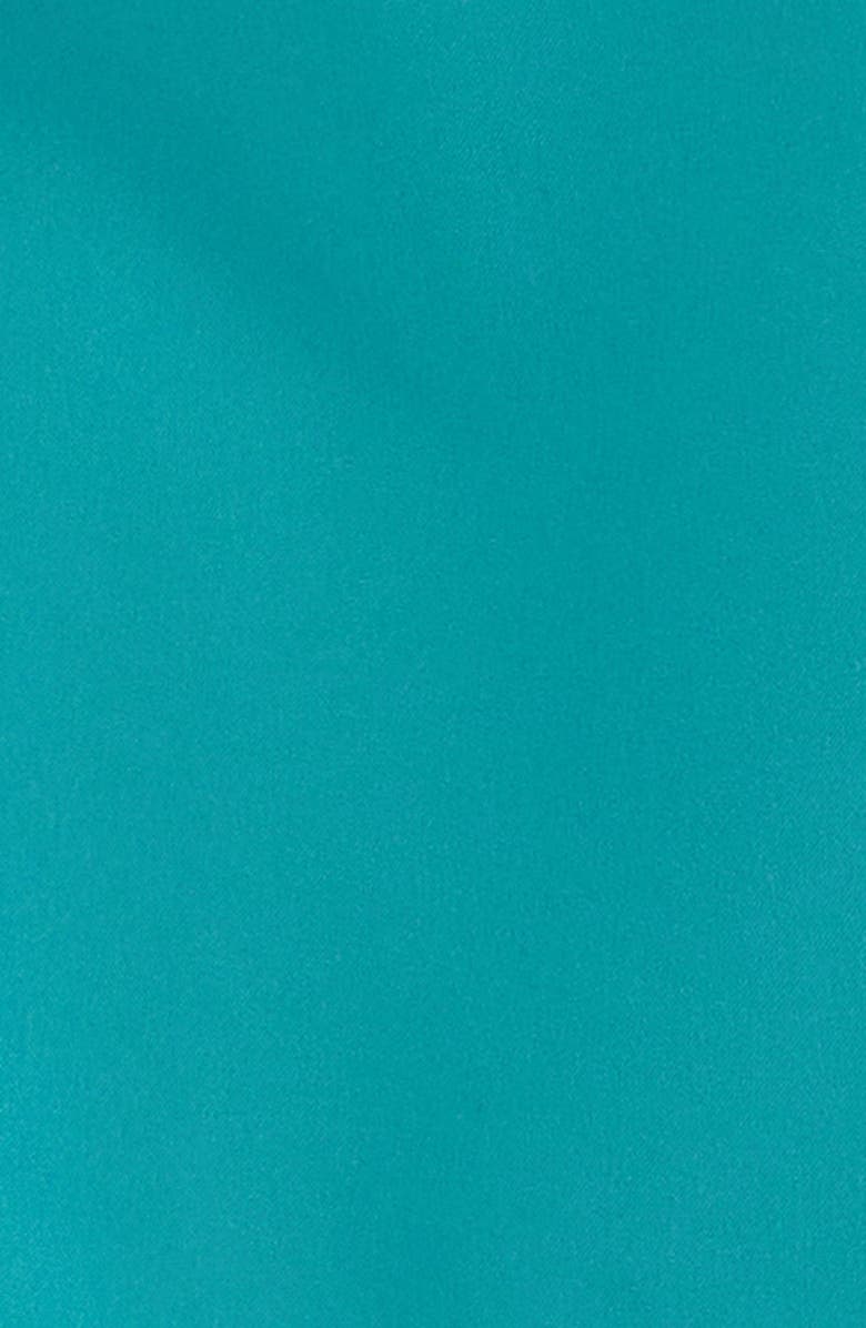 MAVRANS Crochet Trim Teal Camp Shirt, Alternate, color, Teal