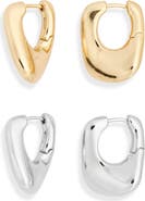 Tasha Set of 2 Molten Hoop Earrings