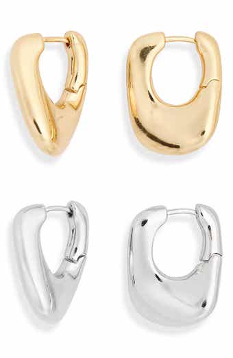 Set of 2 Molten Hoop Earrings