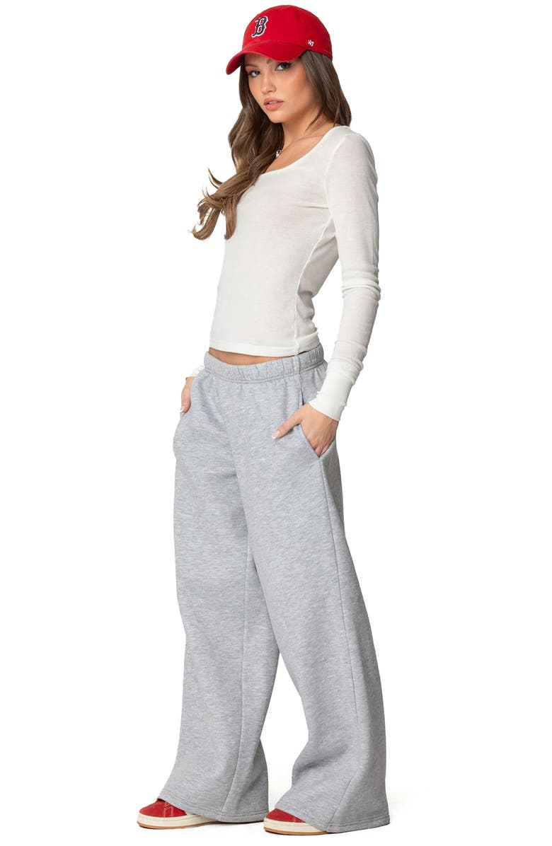 EDIKTED Hailey Rib Scoop Neck Top, Alternate, color, White