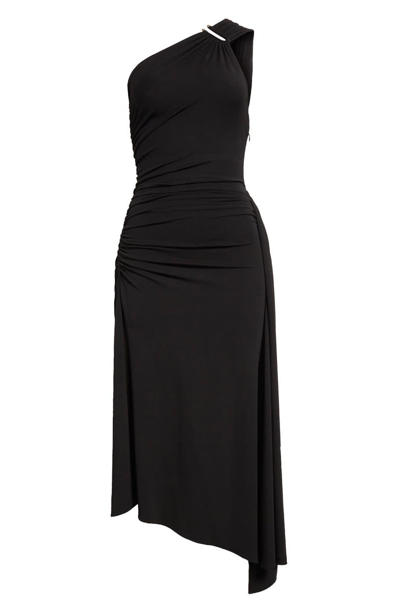 Michael Kors Collection One-Shoulder Ruched Jersey Midi Dress, Alternate, color,