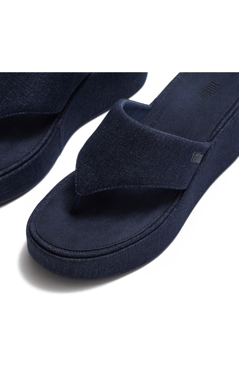 FitFlop Platfforms Den Wedge Toe-Post, Alternate, color, Dark Denim