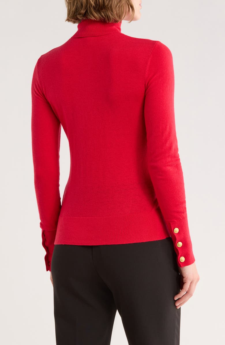 L'AGENCE Flora Turtleneck Sweater, Alternate, color, Lava Red/ Gold