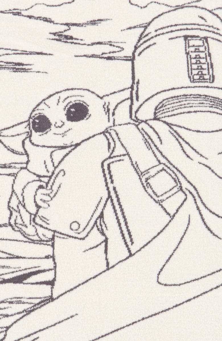 Barefoot Dreams<sup>®</sup> CozyChic<sup>™</sup> The Mandalorian Throw Blanket, Alternate, color, Cream-Graphite