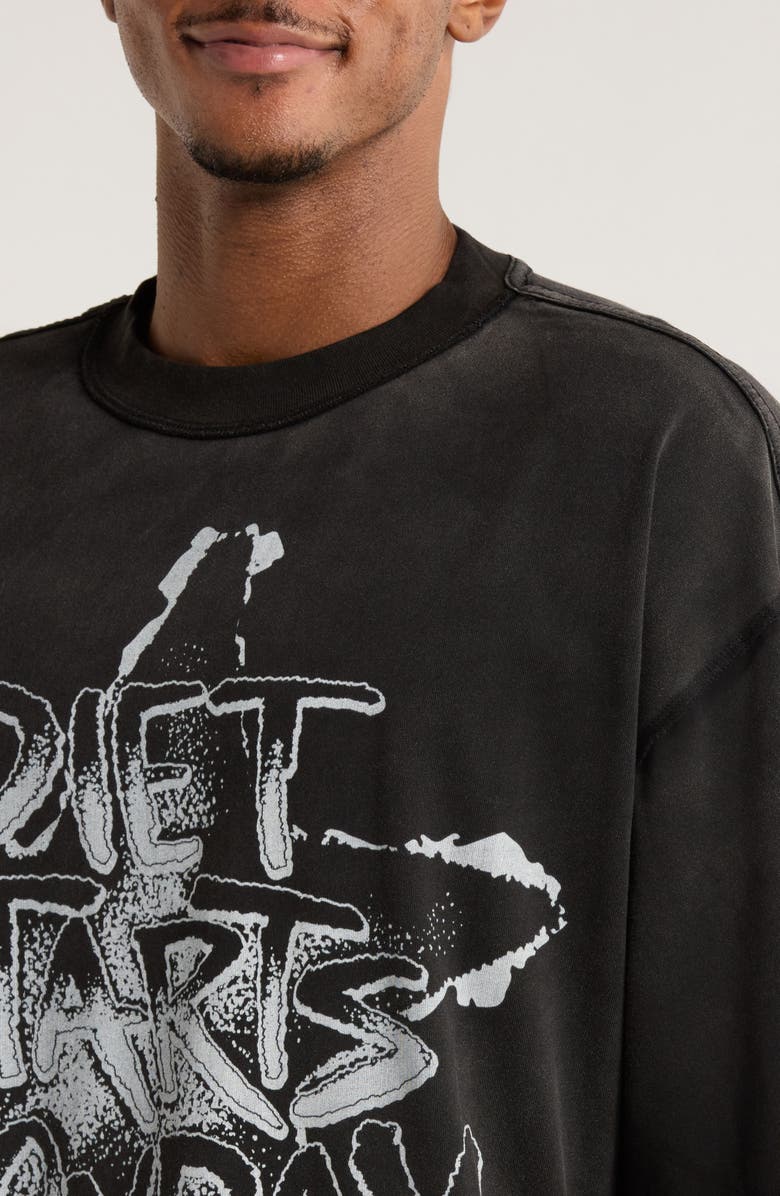 DIET STARTS MONDAY Fading Star Cotton Graphic T-Shirt, Alternate, color, Vintage Black/White