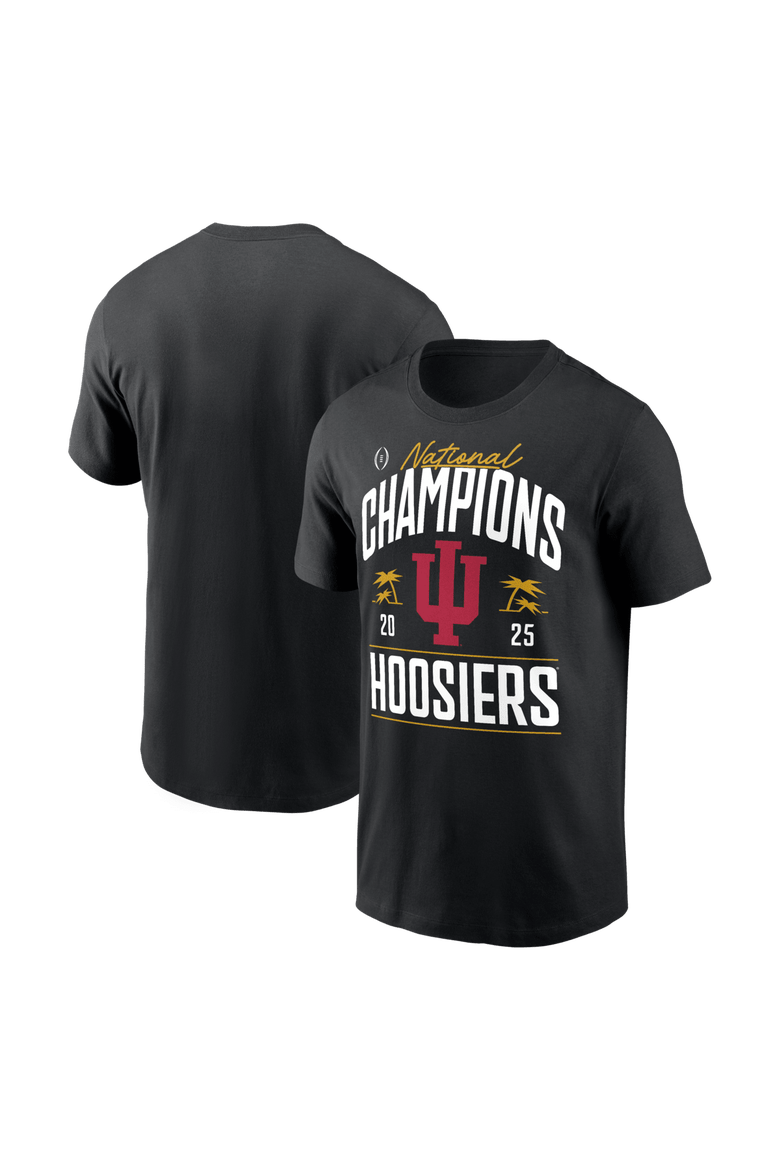 Men's Black Indiana Hoosiers College Football Playoff 2025 National Champions Locker Room Replica T-Shirt, Main, color, Black