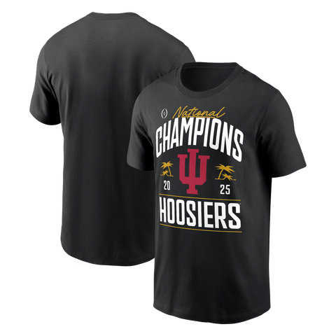 Men's Black Indiana Hoosiers College Football Playoff 2025 National Champions Locker Room Replica T-Shirt