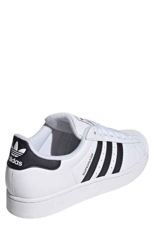 Adidas Originals Superstar Vintage Ostrich-effect Leather Sneakers In White/black/white