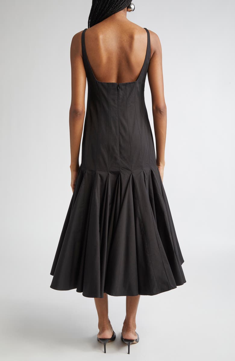 Jacquemus La Robe Agave Drop Waist Cotton Poplin Midi Dress, Alternate, color, Black