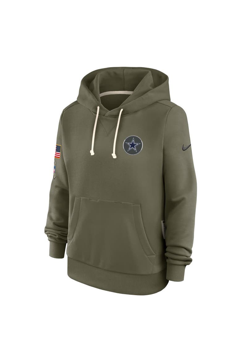 Women's Nike Olive Dallas Cowboys 2025 Salute to Service Sideline Standard Issue Dri-FIT Hoodie, Alternate, color, Olive