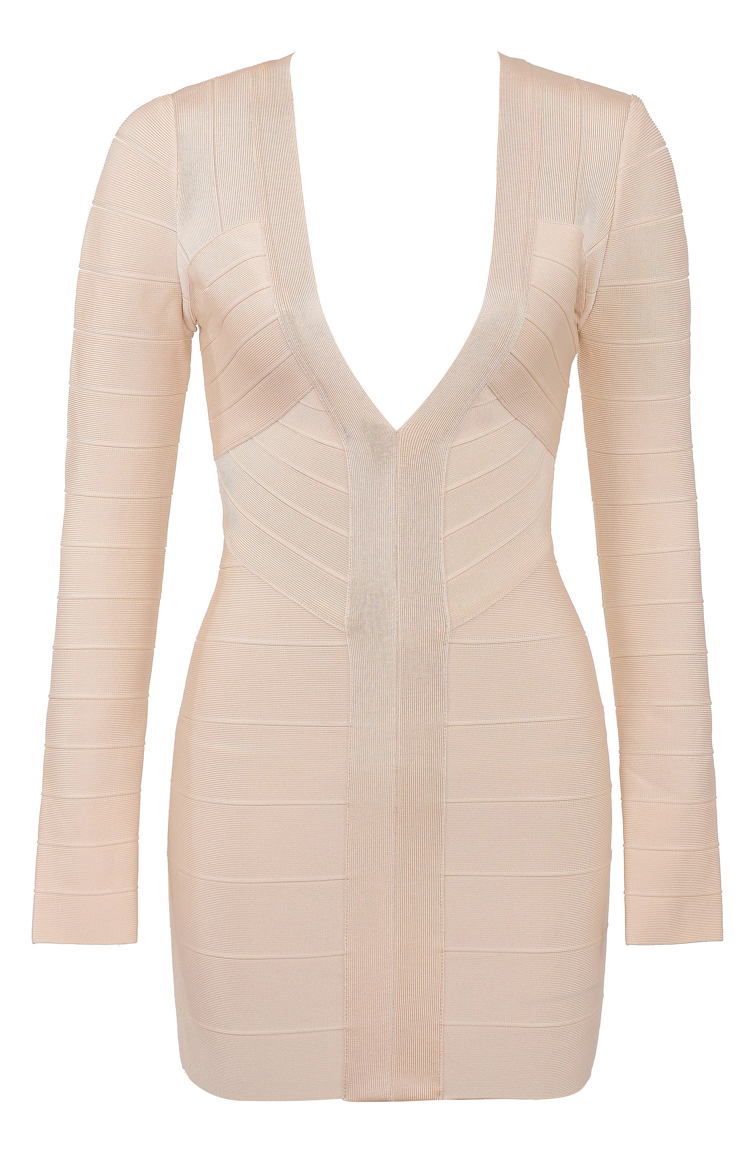 plunge neck long sleeve bodycon dress Plunging V-Neck Long Sleeve Sequin Bodycon Midi Dress GM01075