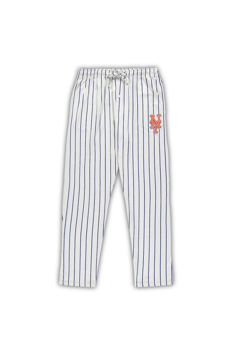 CONCEPTS SPORT Men's Concepts Sport White/Royal New York Mets Big & Tall Pinstripe Sleep Set, Alternate, color, White