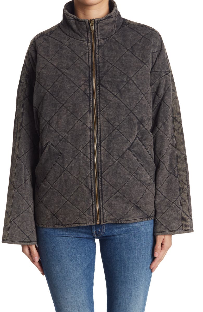 Bagatelle French Terry Diamond Quilted Jacket, Alternate, color, 