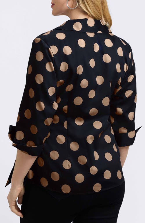 Foxcroft Salina Polka Dot Cotton Wrap Top