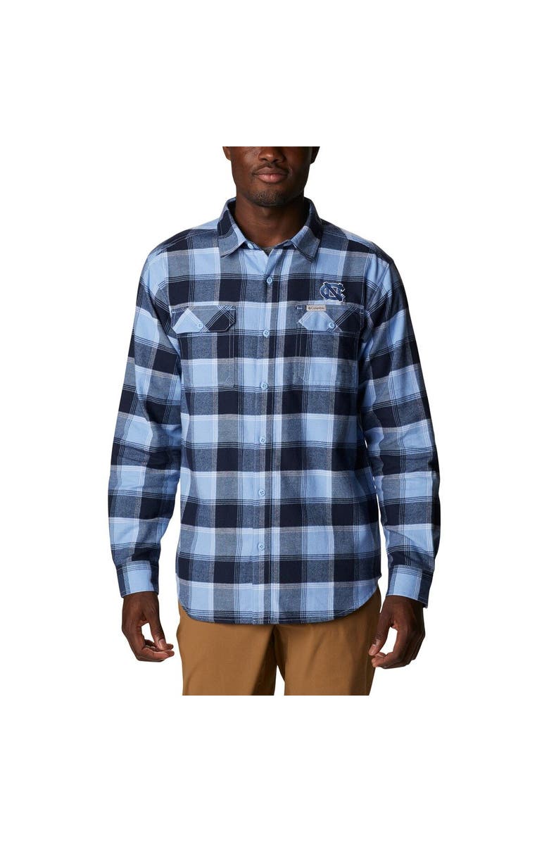 Columbia Men's Columbia Carolina Blue North Carolina Tar Heels Flare Gun Flannel Team Button-Up Shirt, Main, color, 