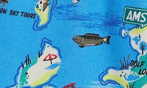 Scotch & Soda Boy's Map-print Bermuda Shorts In Hampton Island