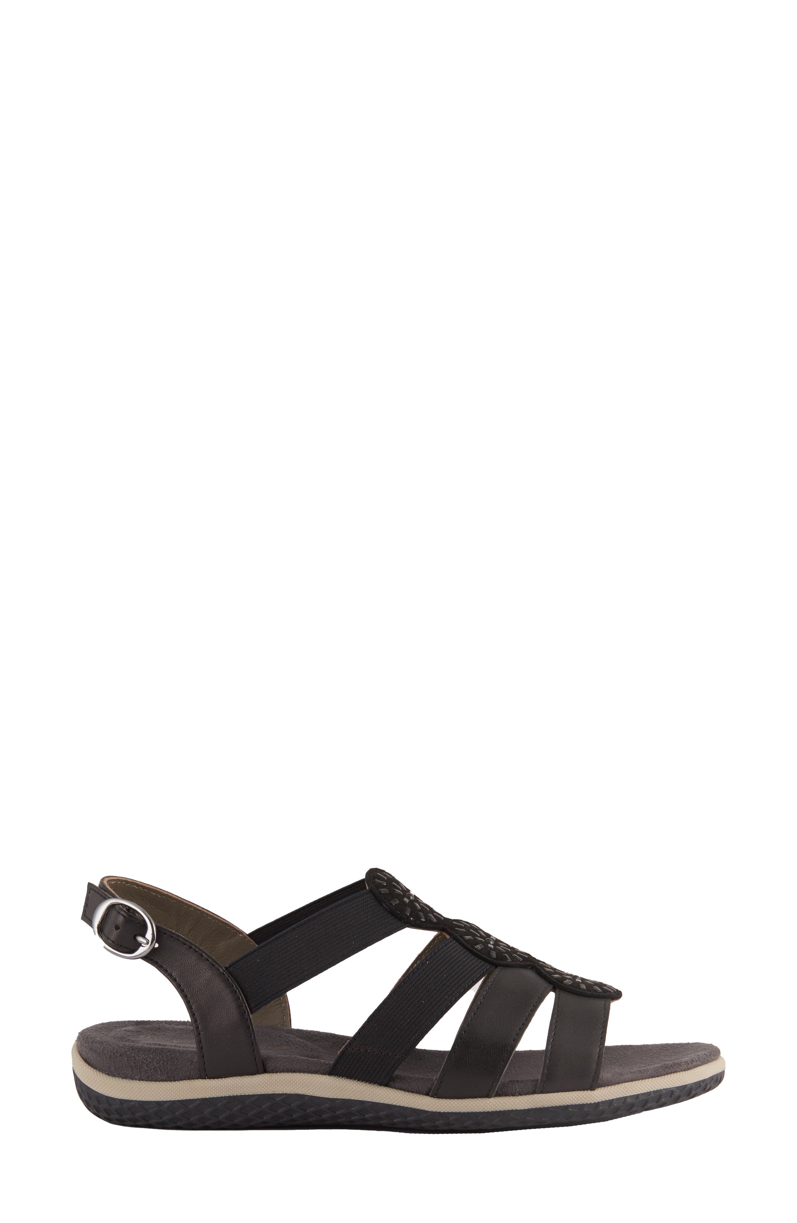 David Tate Quilt Slingback Sandal, Alternate, color, Black Nappa