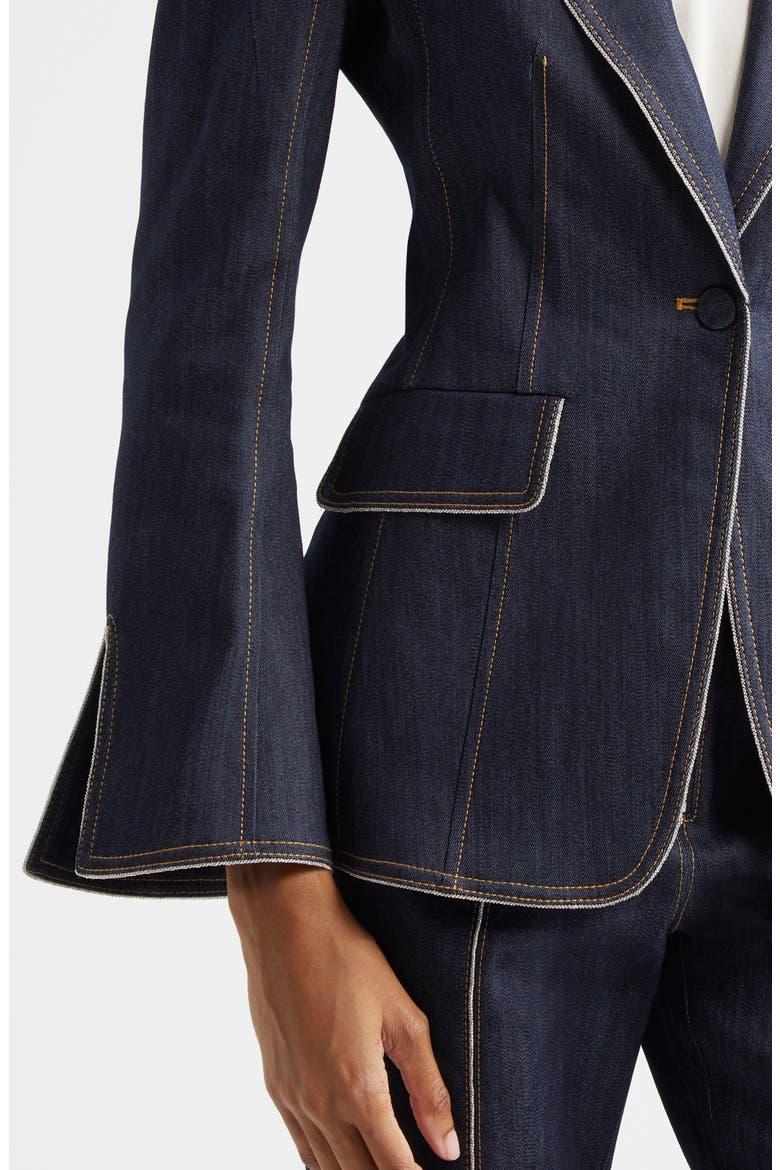 Danicka Stretch Denim Blazer, Alternate, color, INDIGO