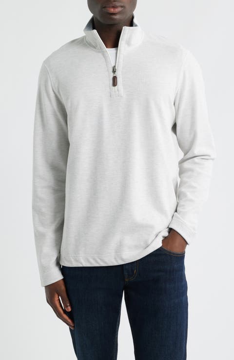Icon Reversible Cotton Blend Quarter Zip Pullover
