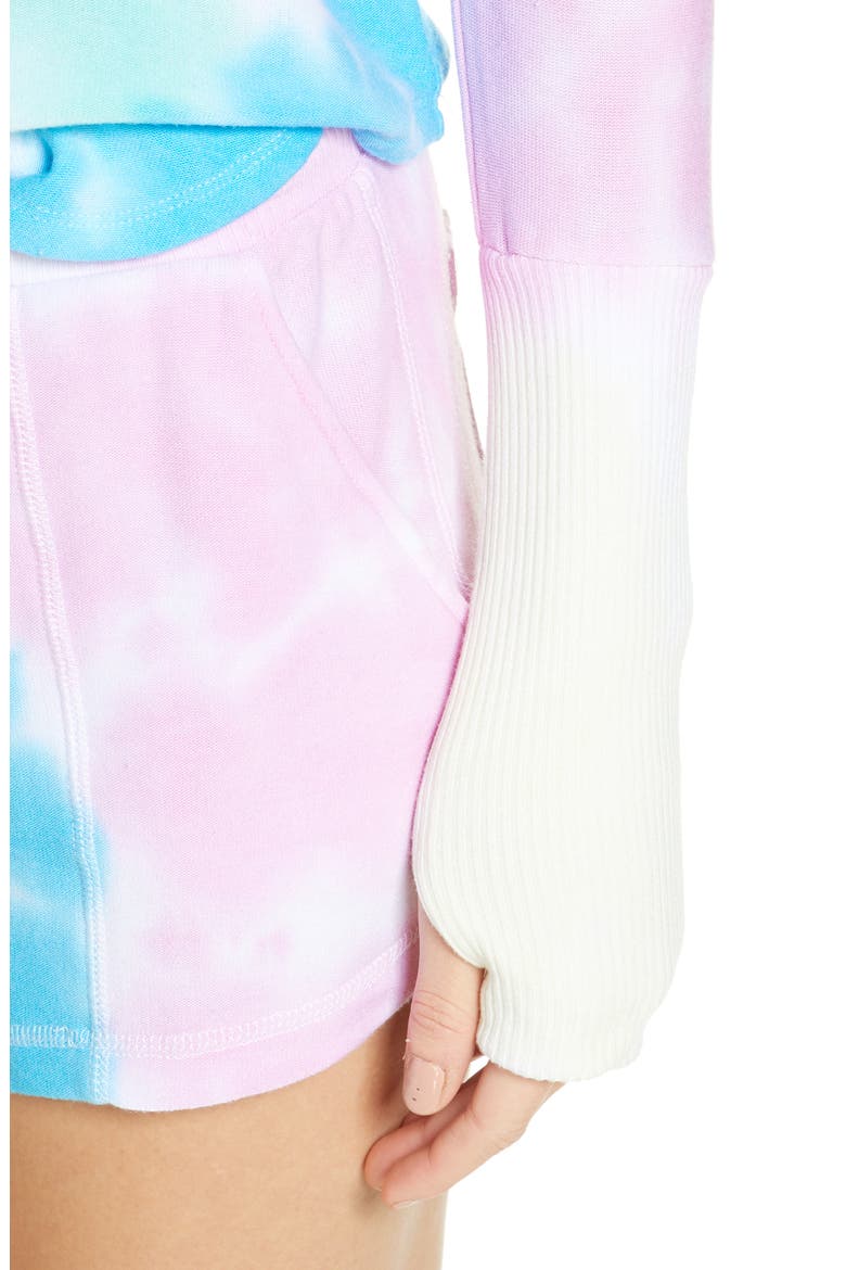 Tie Die Raglan Sleeve Hoodie, Alternate, color, TIE DYE