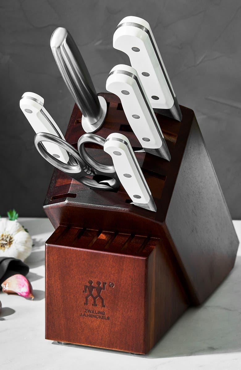 ZWILLING Pro Le Blanc 7-Piece Knife Block Set, Alternate, color, Silver