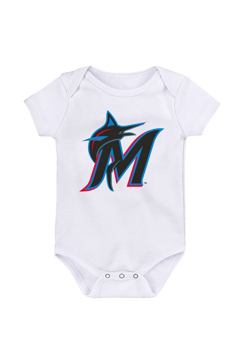 Infant Blue/Black/White Miami Marlins Minor League Player Three-Pack Bodysuit Set, Alternate, color, Blue