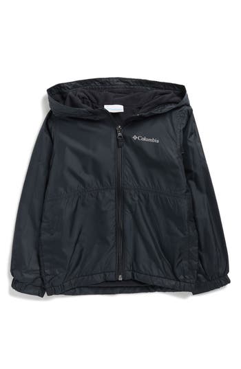 Columbia Kids' Center Ridge Ii Lined Windbreaker In Black