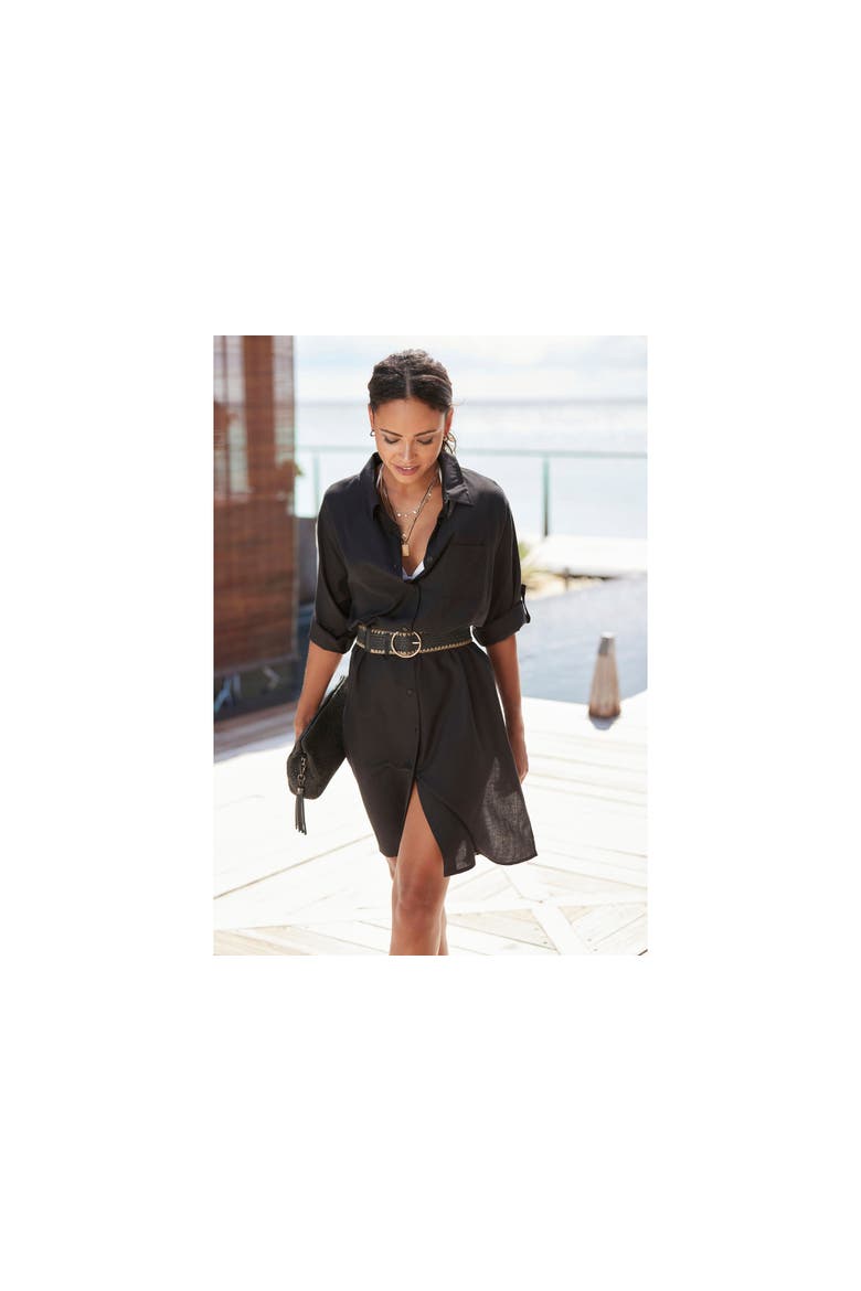 Contrast Waist Belt, Alternate, color, Beige & Black