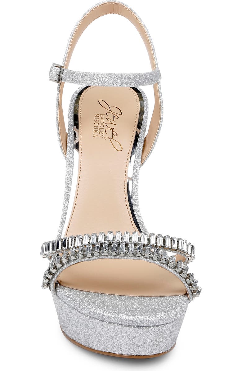 Jewel Badgley Mischka Gallant Platform Sandal, Alternate, color, Silver Gli