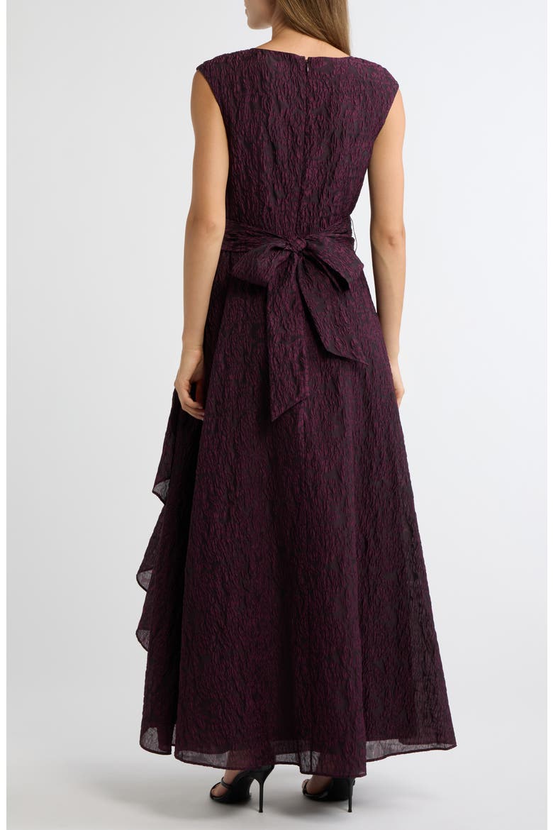 Crinkle Taffeta Sleeveless Gown, Alternate, color, PLUM