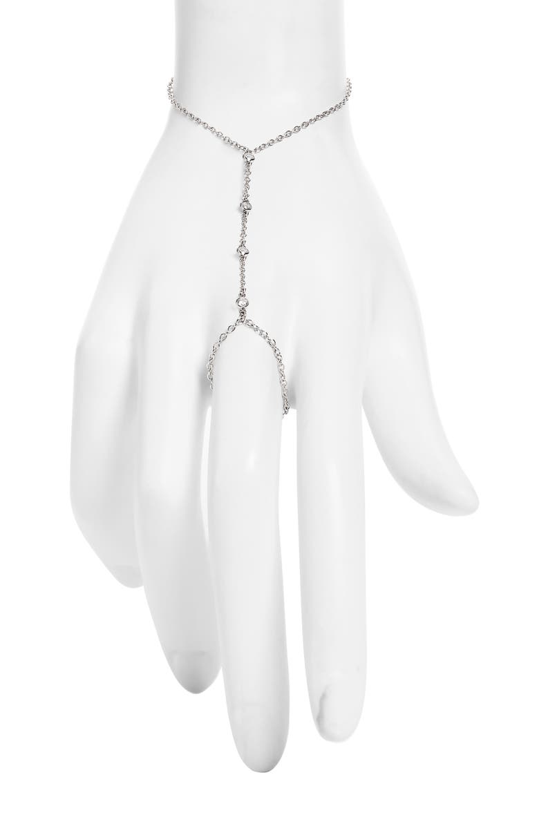 Nashelle Luna Hand Chain, Main, color, Sterling Silver