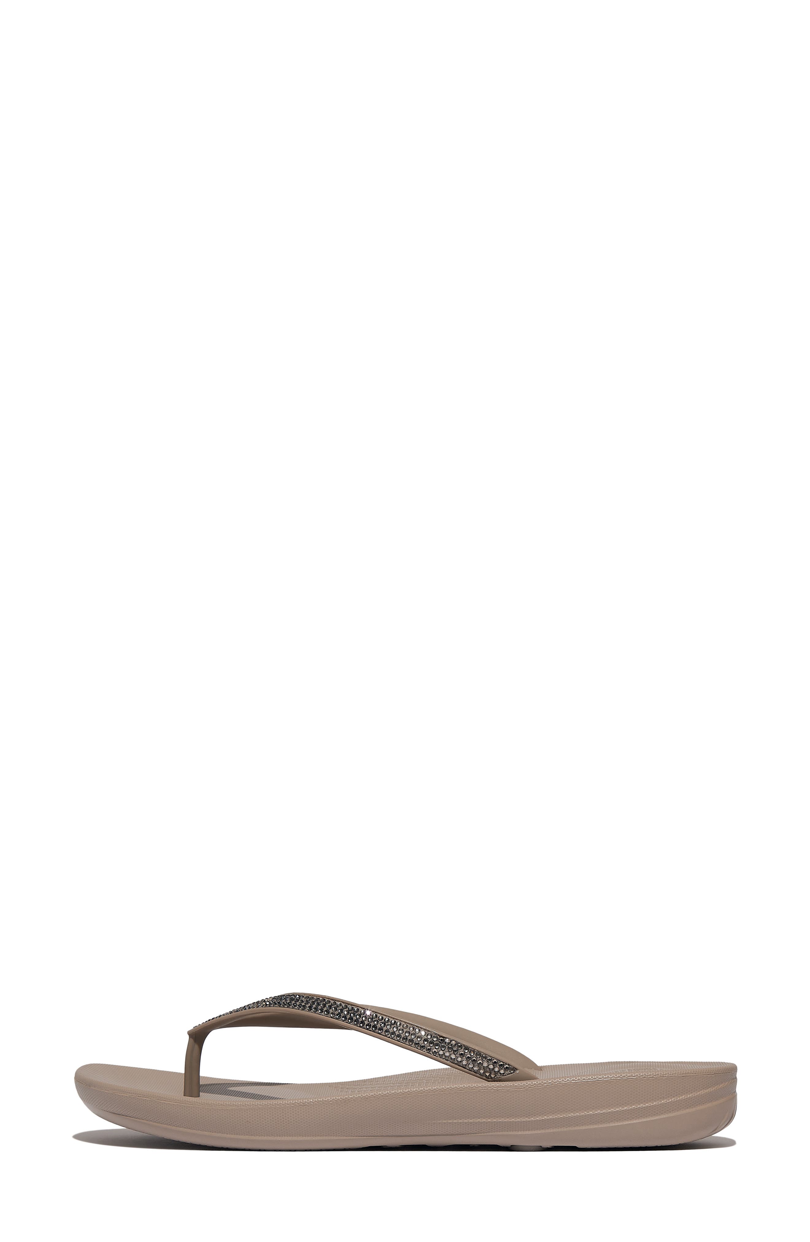 iQushion Ombré Sparkle Flip Flop, Alternate, color, ON TAUPE/ PEWTER