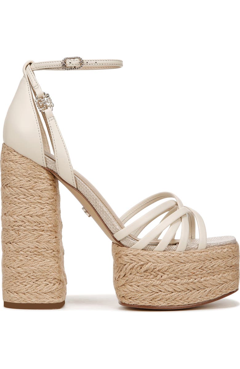 Sam Edelman Kade Ankle Strap Espadrille Platform Sandal, Alternate, color, Modern Ivory