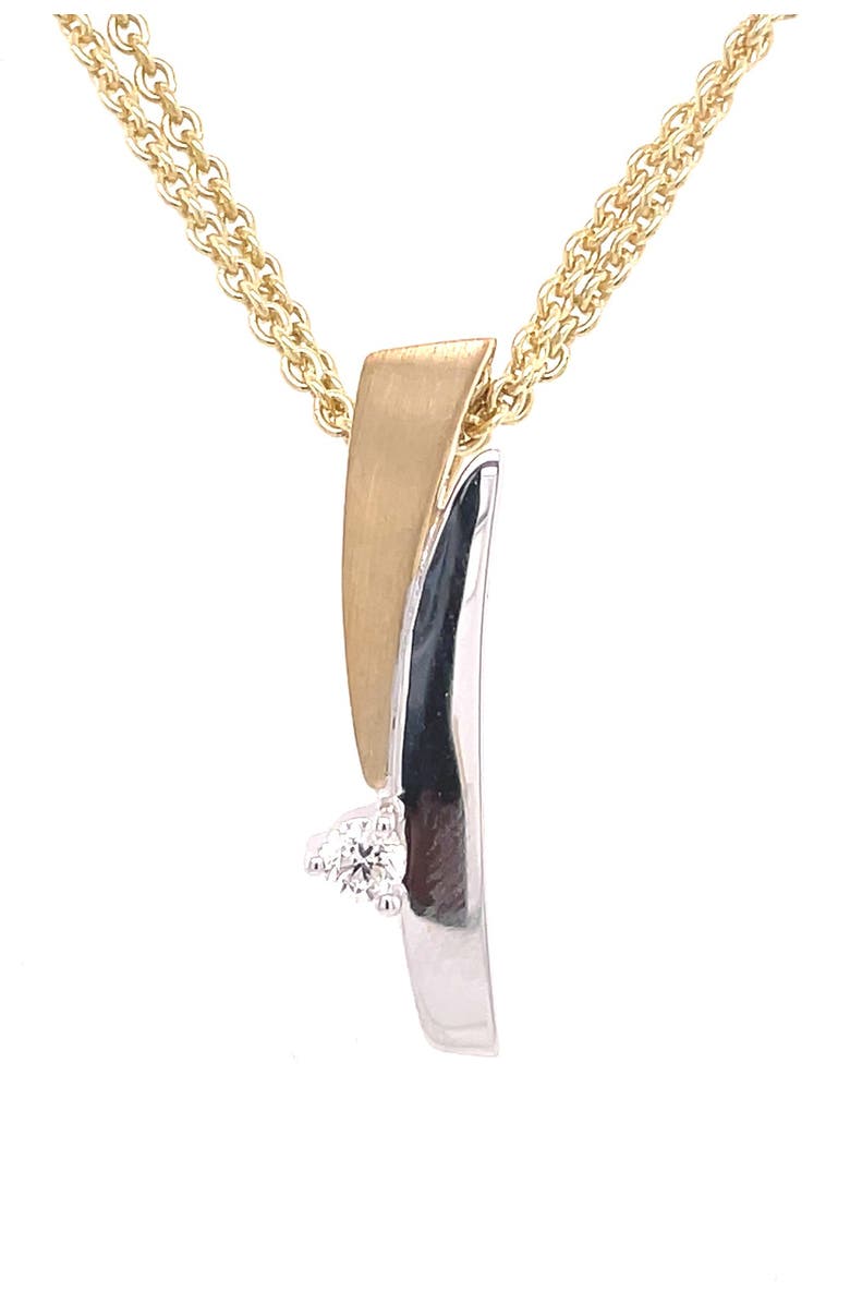 Breuning 14K Yellow Gold Prong Set Diamond Pendant Necklace - 0.10 ctw, Main, color,