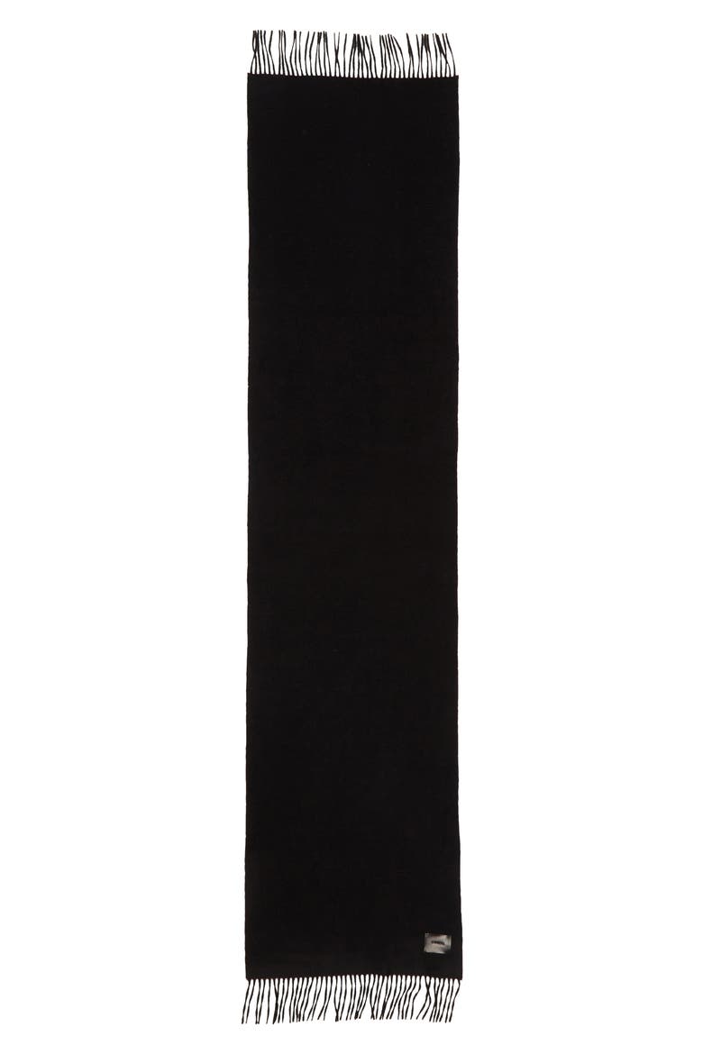 Double Face Cashmere Scarf, Alternate, color, BLACK