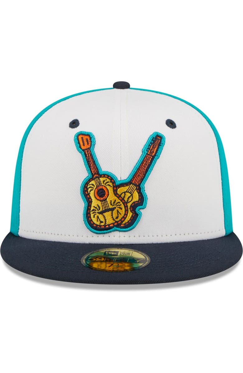 New Era Men's New Era White/Black Vihuelas de Nashville Copa De La Diversion 59FIFTY Fitted Hat, Alternate, color, White