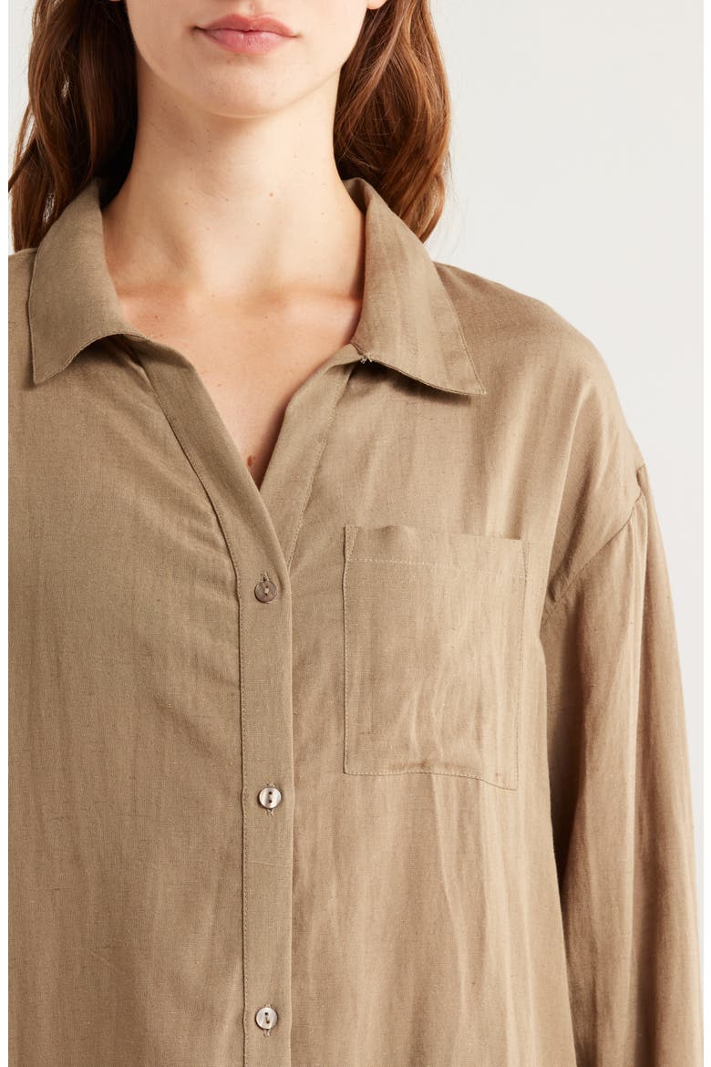 Oversized Cover-Up Shirt, Alternate, color, OLIVE COVERT