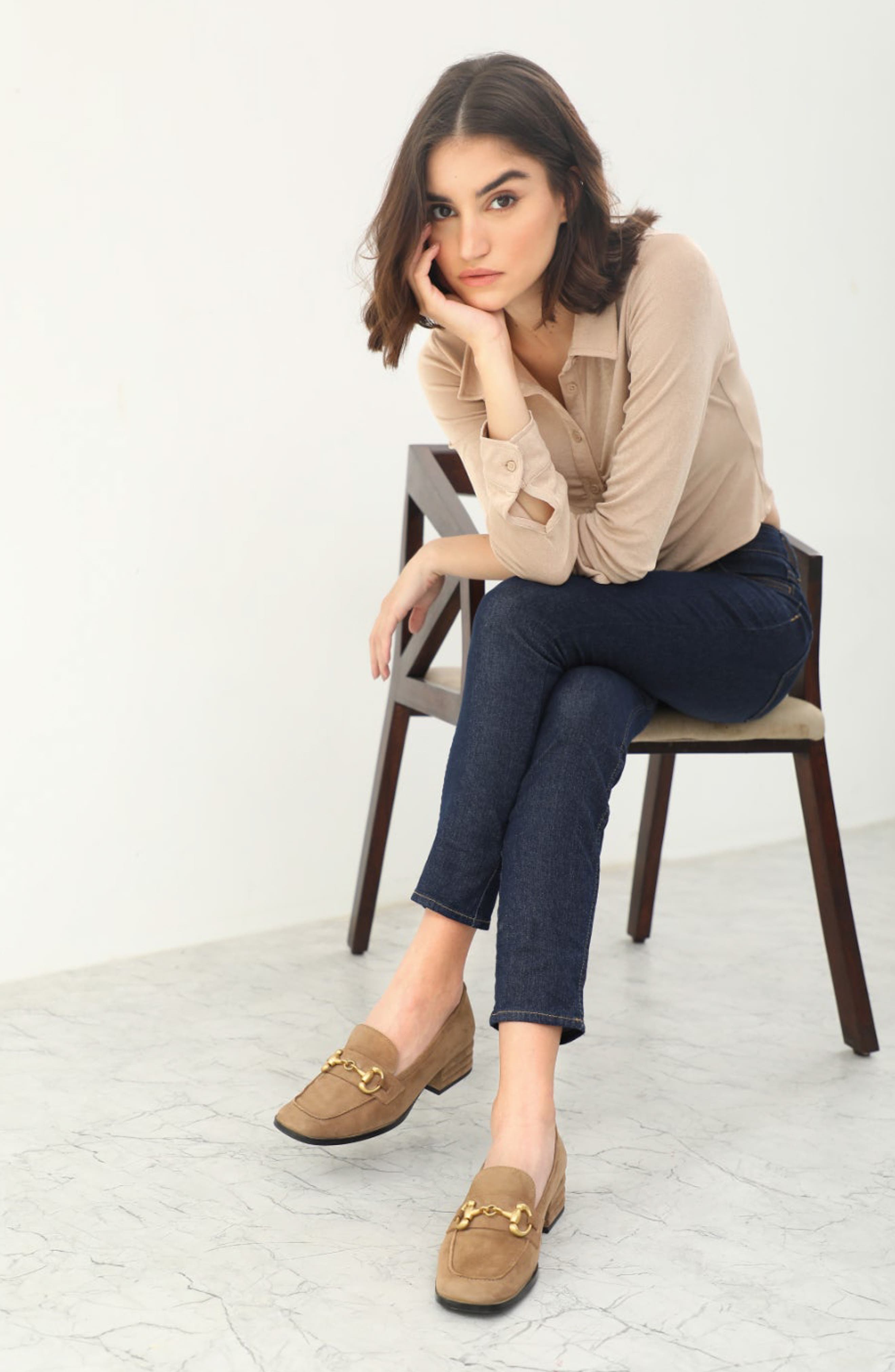 Jacqueline Loafer Pump, Alternate, color, TAUPE