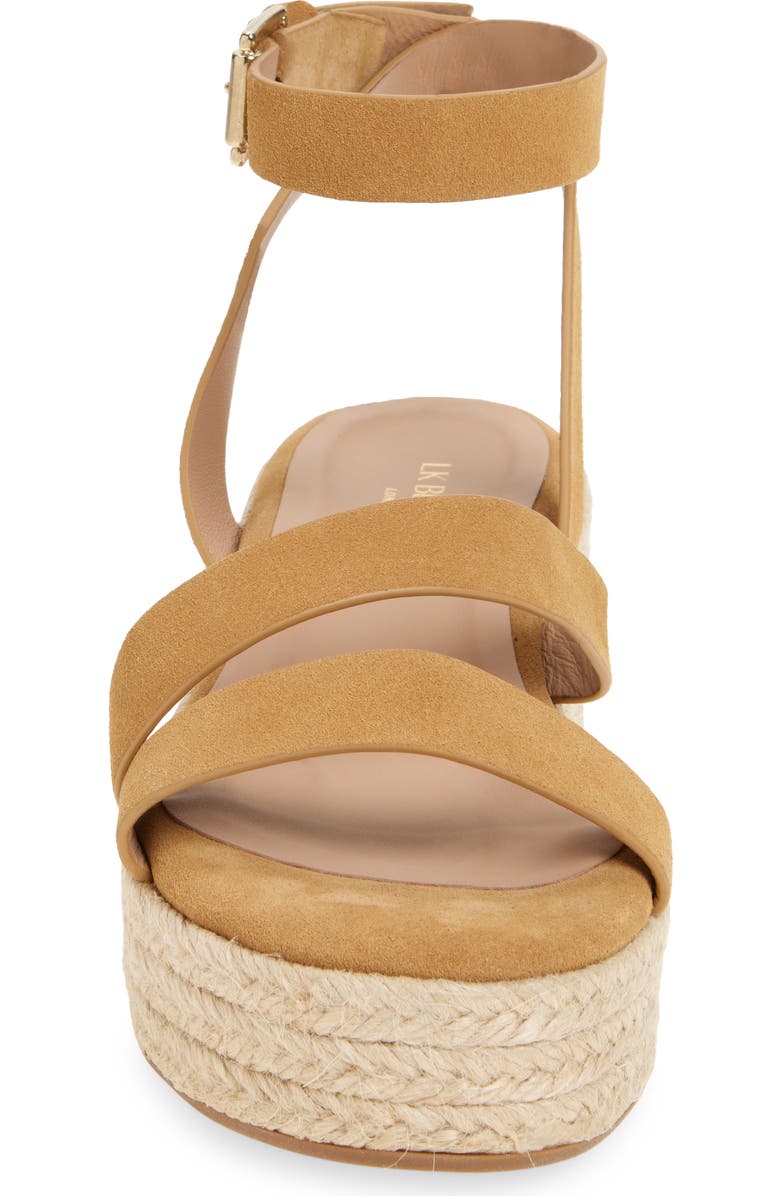 LK Bennett Siena Ankle Strap Espadrille Platform Wedge Sandal, Alternate, color, Tan