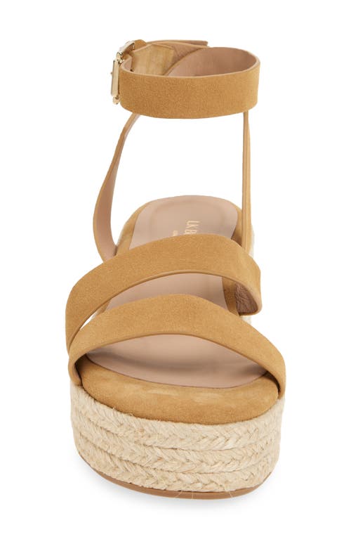 Lk Bennett Siena Ankle Strap Espadrille Platform Wedge Sandal In Tan