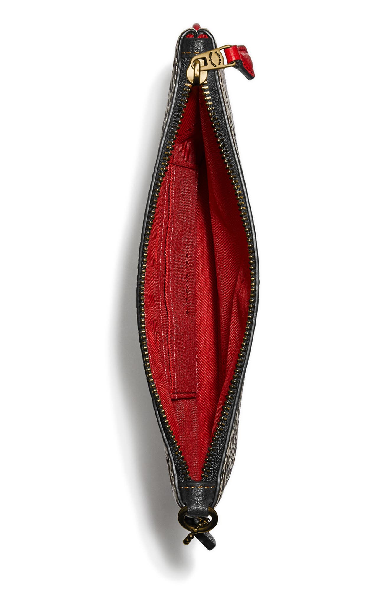 x Disney Keith Haring Leather Clutch, Alternate, color, BRASS/ CHALK