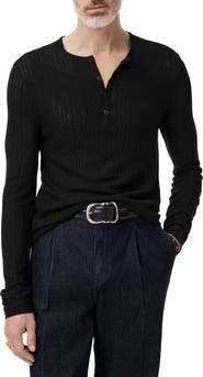 John Varvatos Araujo Regular Fit Rib Henley