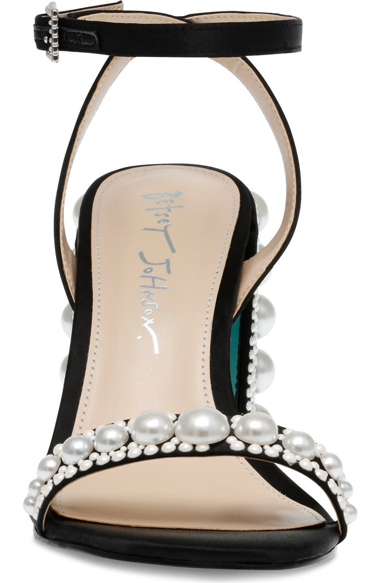 Betsey Johnson Lexi Imitation Pearl Ankle Strap Sandal, Alternate, color,