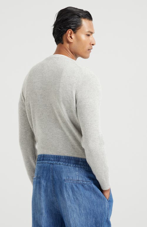 Brunello Cucinelli Crew-neck Cashmere Pullover In Pebble