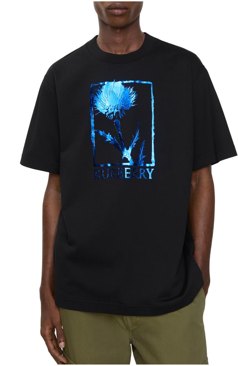 Burberry Thistle Cotton T-shirt, Main, color, Black