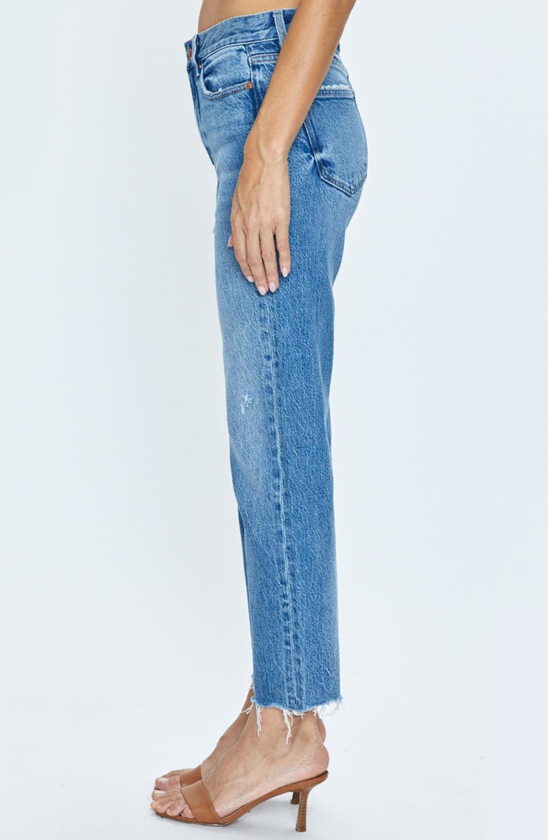 Pistola Charlie High Waist Frayed Ankle Straight Leg Jeans, Alternate, color, 