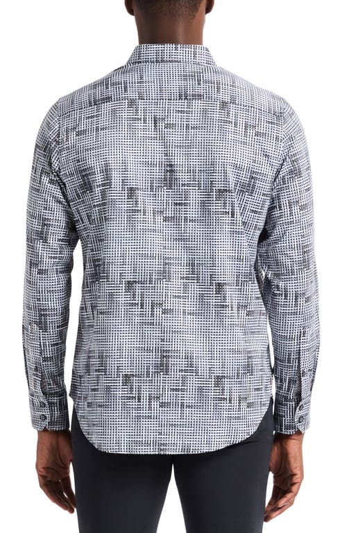 Robert Graham Berkley Geo Pattern Stretch Cotton Button-up Shirt In Gray